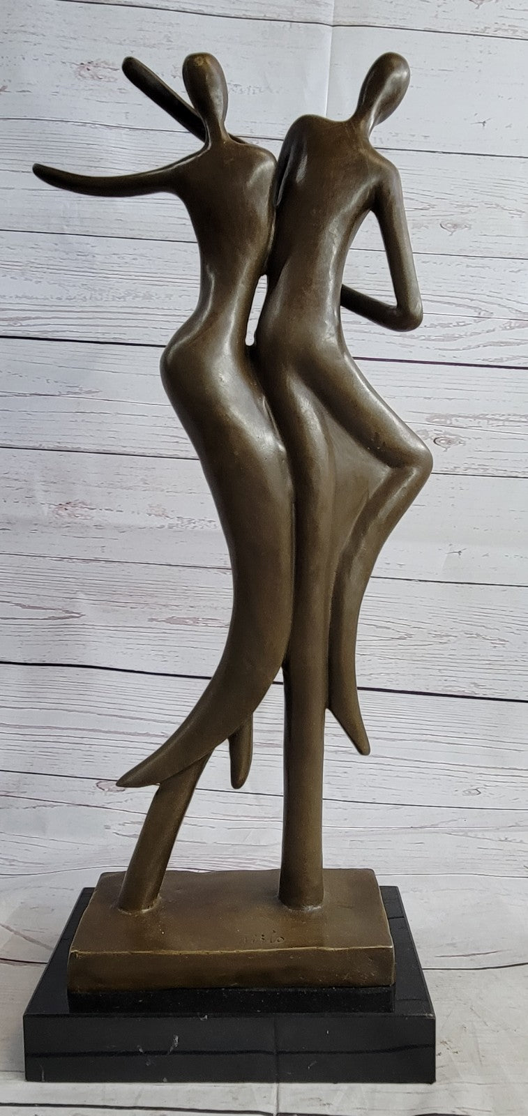Art Deco Modern Bronze Sculpture Statue Figure Abstract Dancers Couple Decor