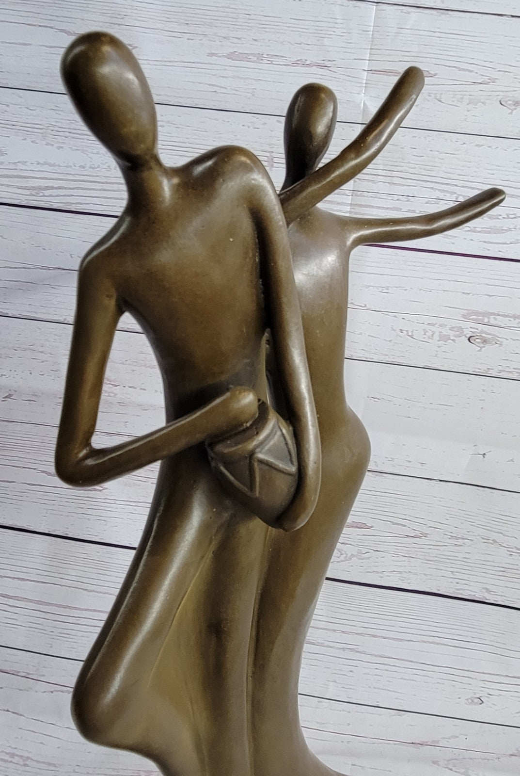 Art Deco Modern Bronze Sculpture Statue Figure Abstract Dancers Couple Decor