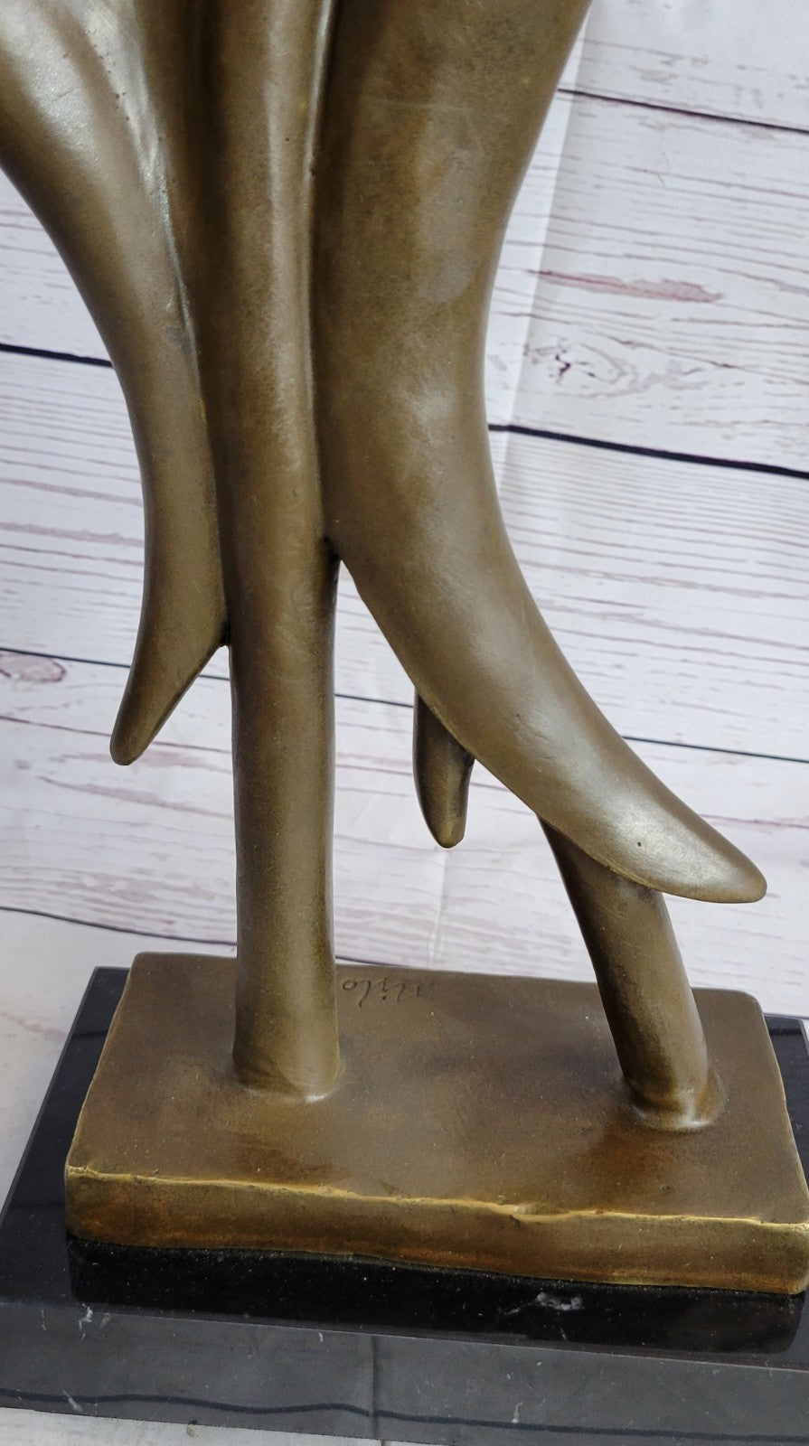 Art Deco Modern Bronze Sculpture Statue Figure Abstract Dancers Couple Decor