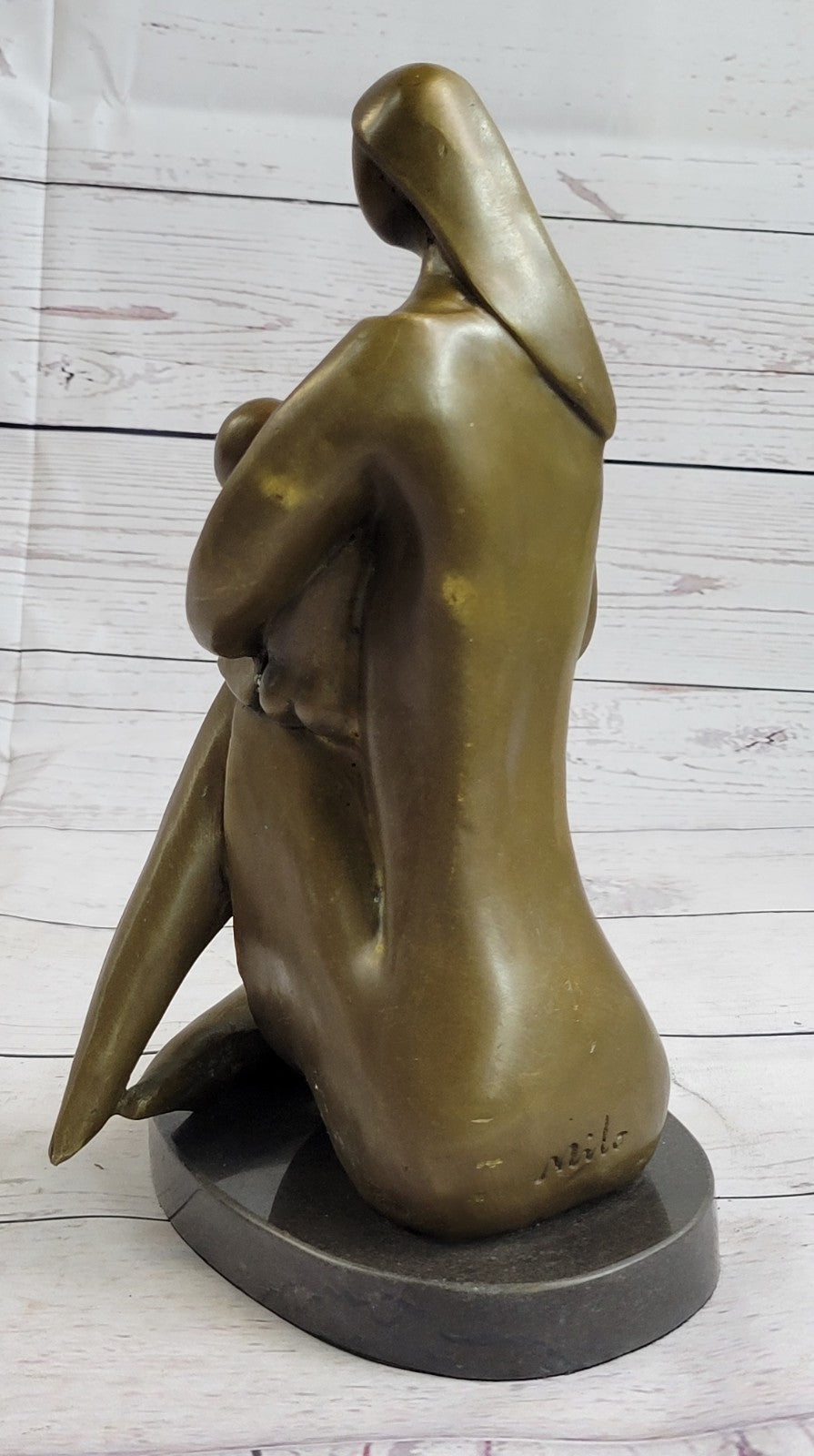 Handcrafted bronze sculpture SALE Children Kid Her To Reading Mother Art