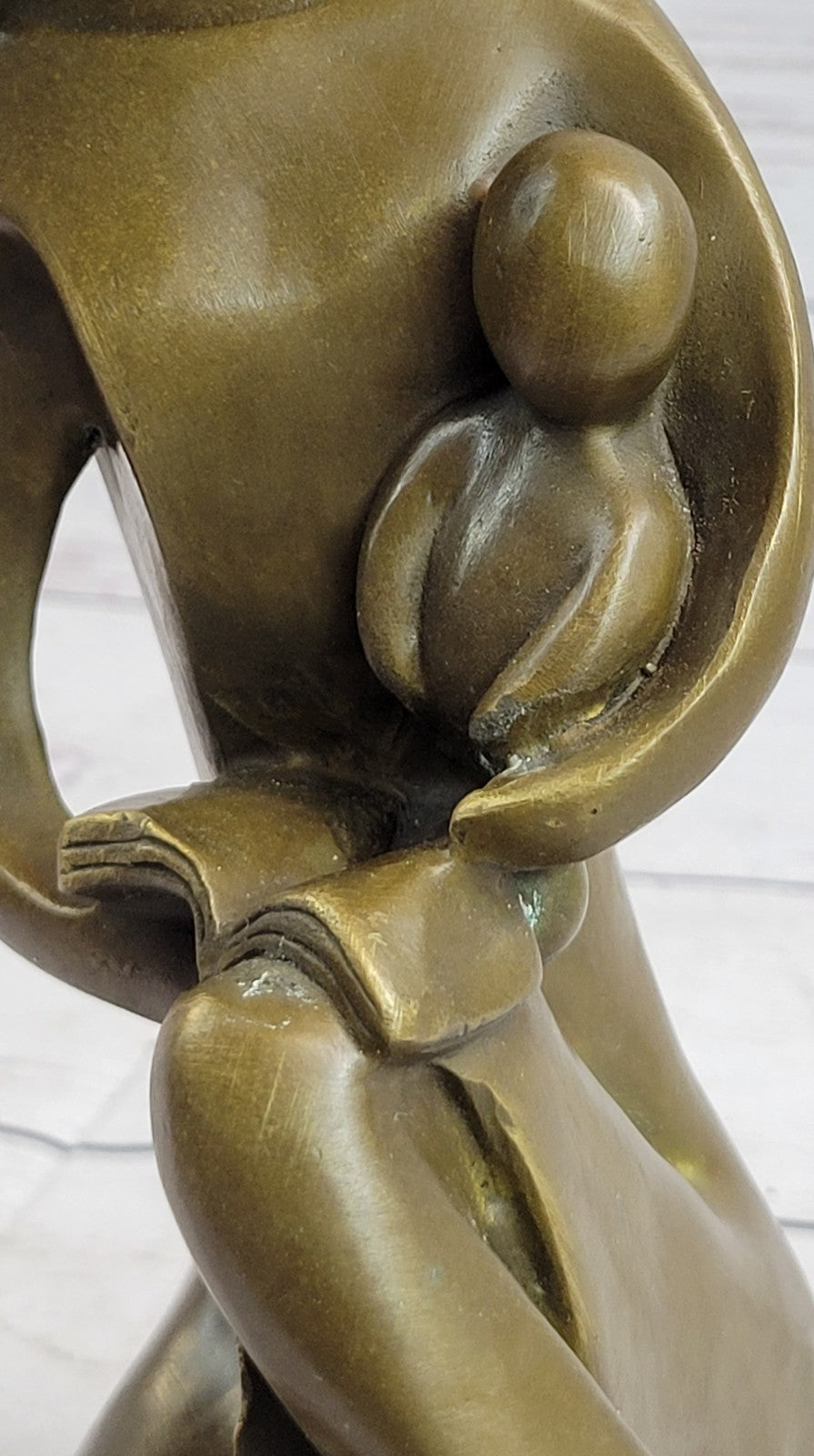 Handcrafted bronze sculpture SALE Children Kid Her To Reading Mother Art
