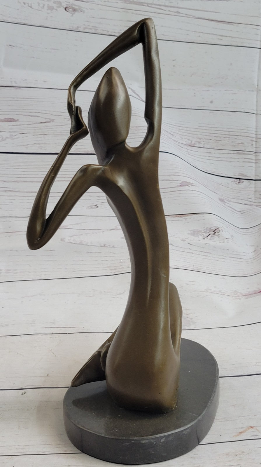 Bronze Sculpture Surrealist Abstract Modern Art Girl Dancer Statue Deco Figure