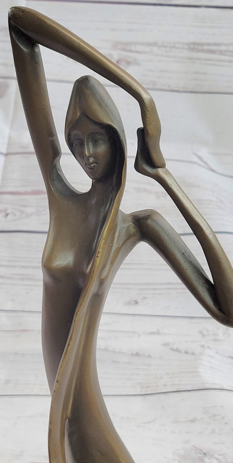 Bronze Sculpture Surrealist Abstract Modern Art Girl Dancer Statue Deco Figure