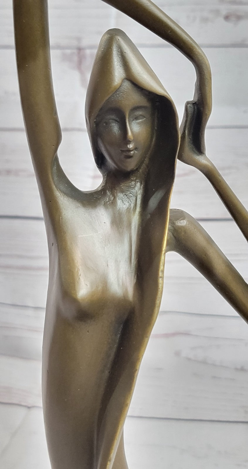 Bronze Sculpture Surrealist Abstract Modern Art Girl Dancer Statue Deco Figure