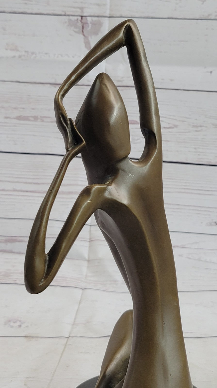 Bronze Sculpture Surrealist Abstract Modern Art Girl Dancer Statue Deco Figure