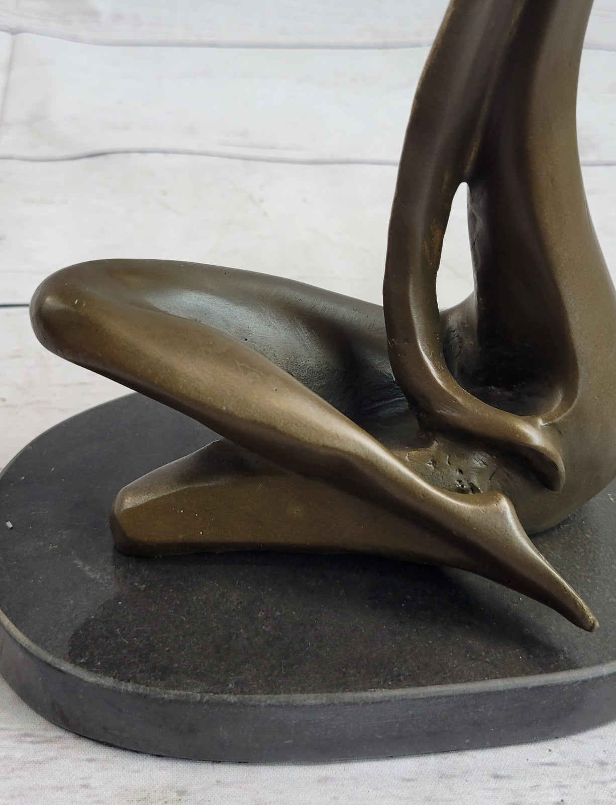 Bronze Sculpture Surrealist Abstract Modern Art Girl Dancer Statue Deco Figure