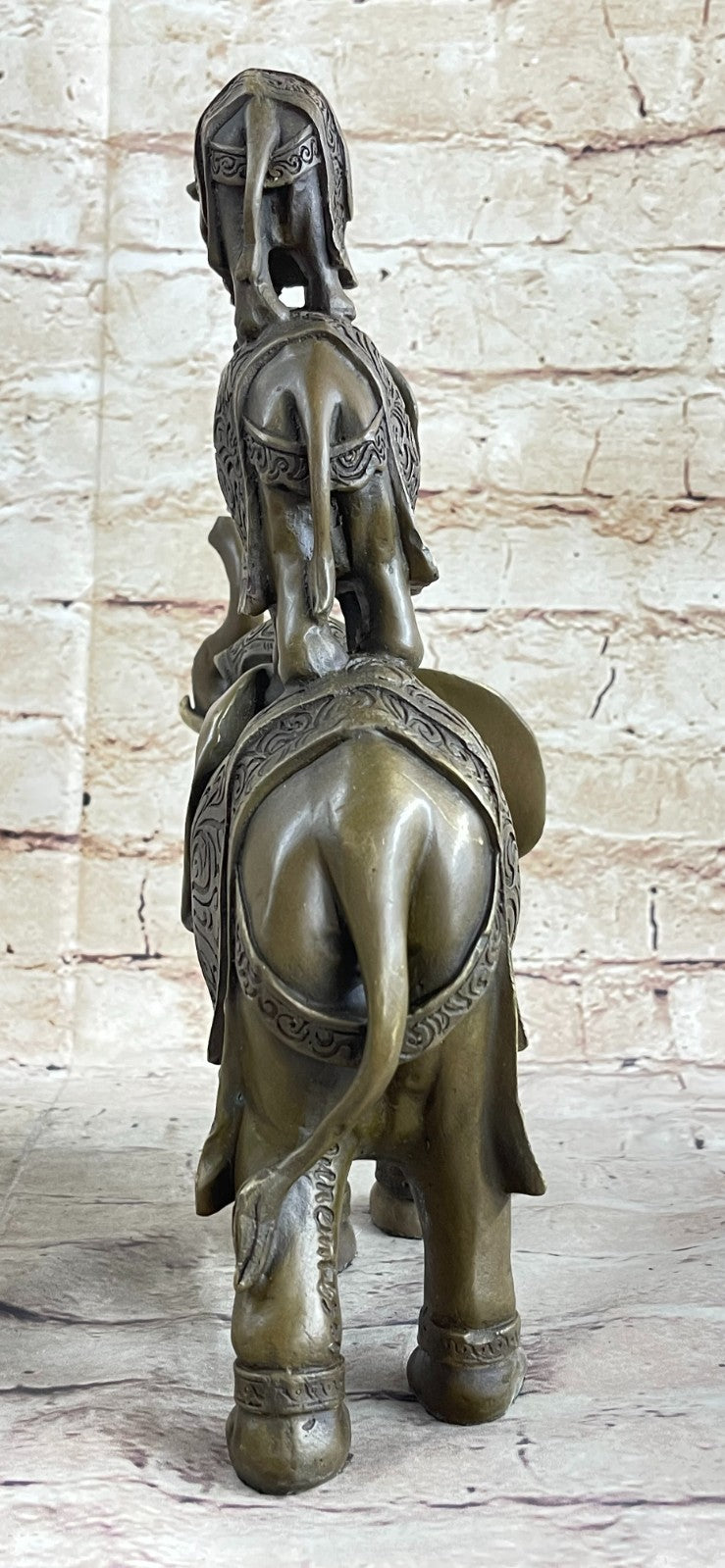 Handmade Bronze Statue Book Bookend Sculpture Elephant Elephants Figure Art