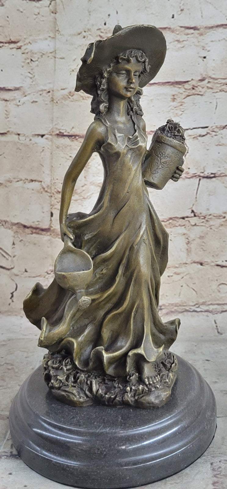 Handcrafted bronze sculpture SALE Garden In Girl Southern Patoue Original Artwork
