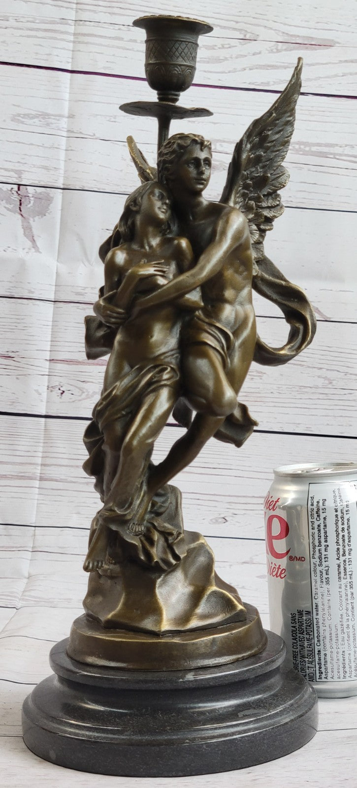 Art Decor Marble Bronze Sculpture Angel " Psyche and Eros " Statue Figure Cupid