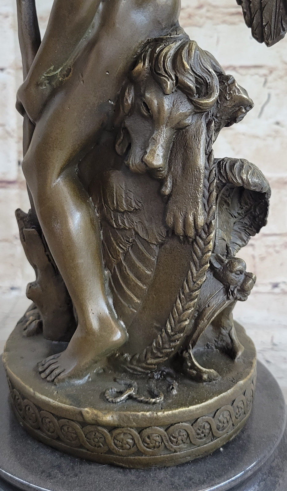 Cupid Romantic Lovers Bronze Wedding Anniversary Bronze Signed Sculpture Statue