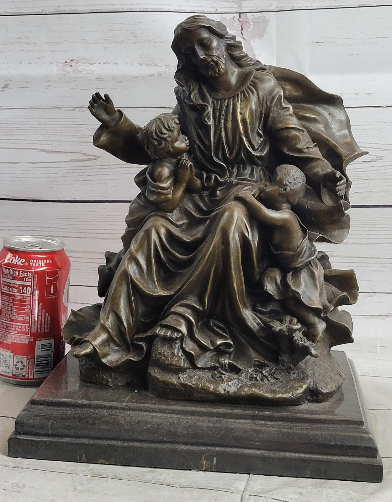 Collectible Bronze DEAL Signed Real Valli Religious Jesus Teaching art decorativ