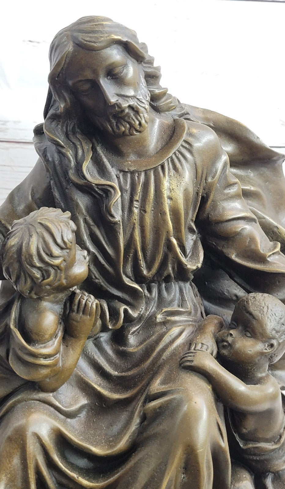 Collectible Bronze DEAL Signed Real Valli Religious Jesus Teaching art decorativ