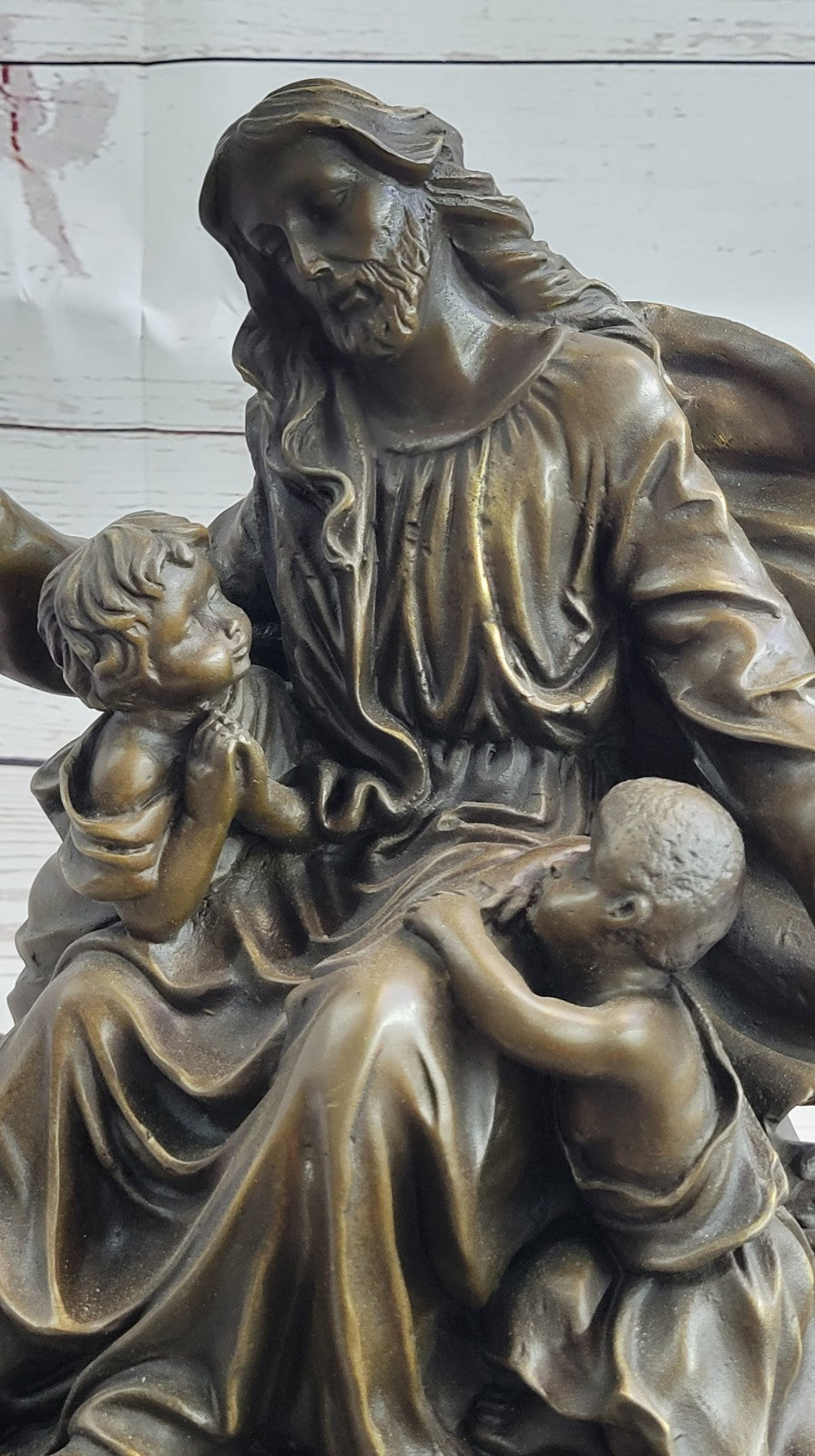 Collectible Bronze DEAL Signed Real Valli Religious Jesus Teaching art decorativ