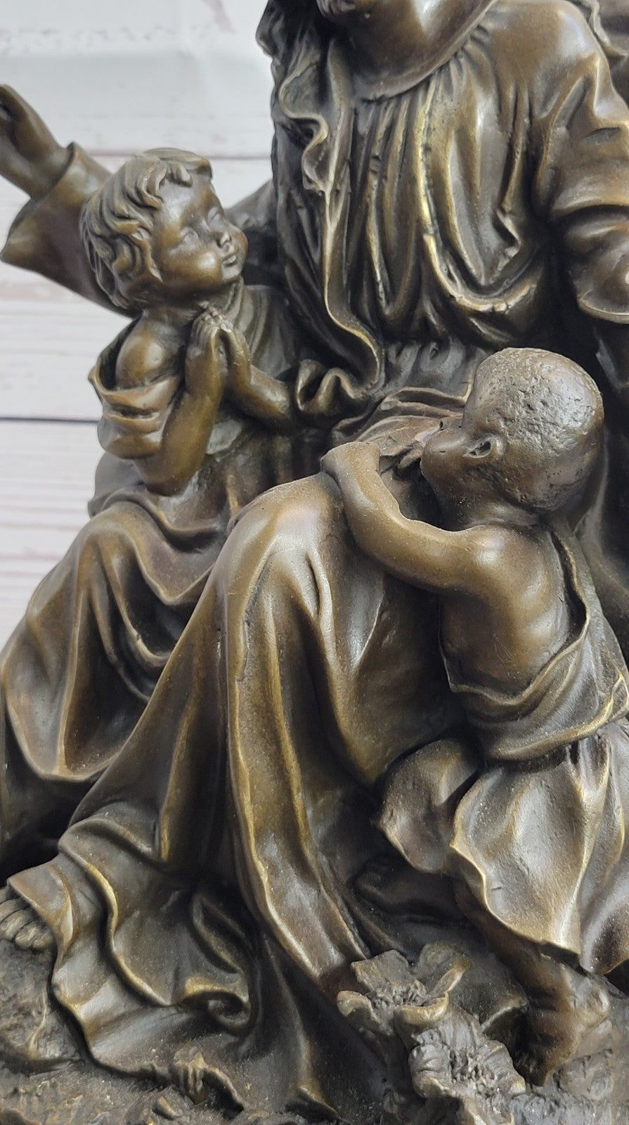 Collectible Bronze DEAL Signed Real Valli Religious Jesus Teaching art decorativ