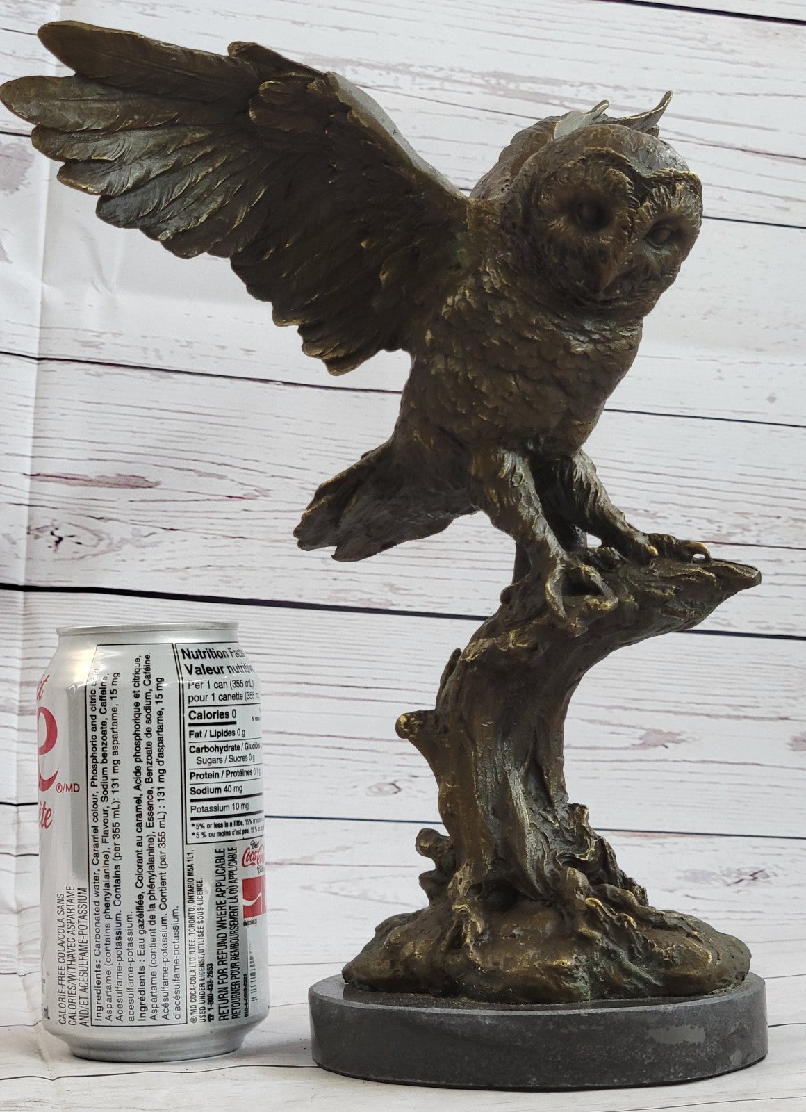 EXCLUSIVE STYLISED BRONZE OWL HOT CAST STATUE BIRD FIGURE CUBIST HAND MADE SALE