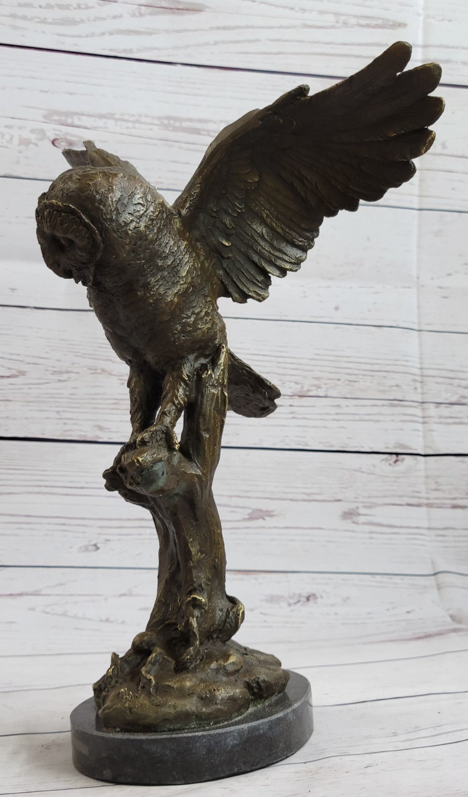 EXCLUSIVE STYLISED BRONZE OWL HOT CAST STATUE BIRD FIGURE CUBIST HAND MADE SALE