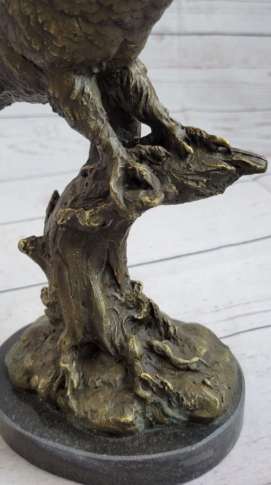EXCLUSIVE STYLISED BRONZE OWL HOT CAST STATUE BIRD FIGURE CUBIST HAND MADE SALE