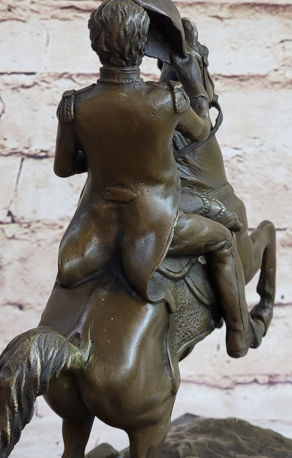 Hot Cast Civil War General on Horse and Sword Bronze Sculpture Marble Figurine