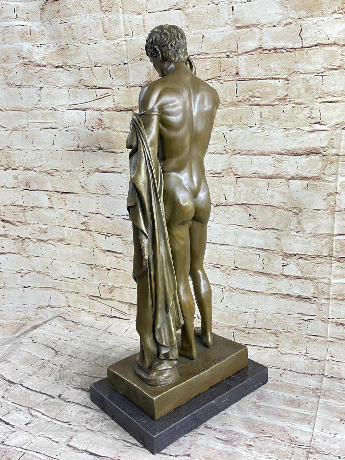 Nude Young Man Male David Bronze Marble Statue Sculpture Figurine Hot Cast Decor