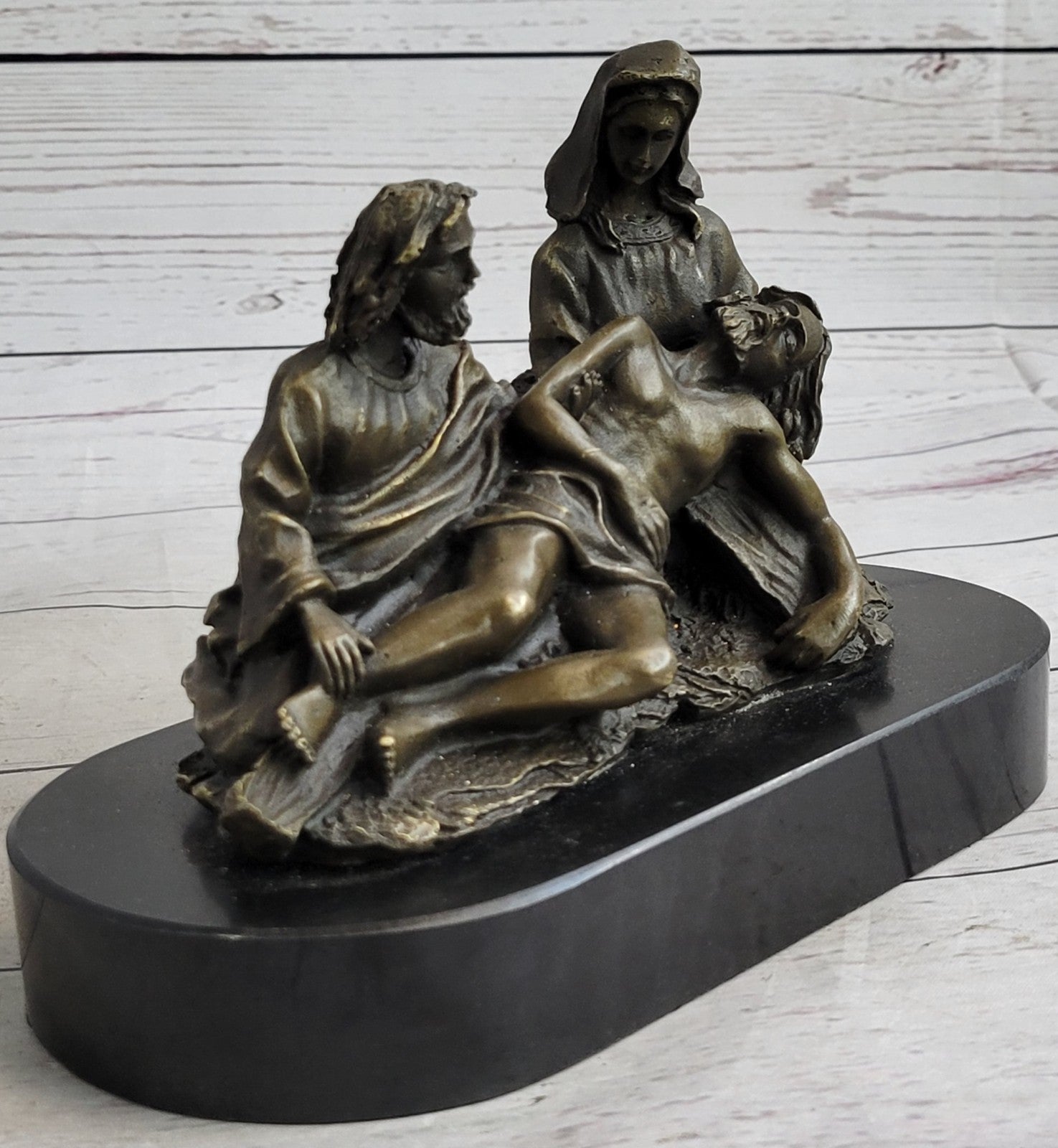 Bronze Sculpture Signed Original Valli Christ Lamentation Hot Cast Sculpture