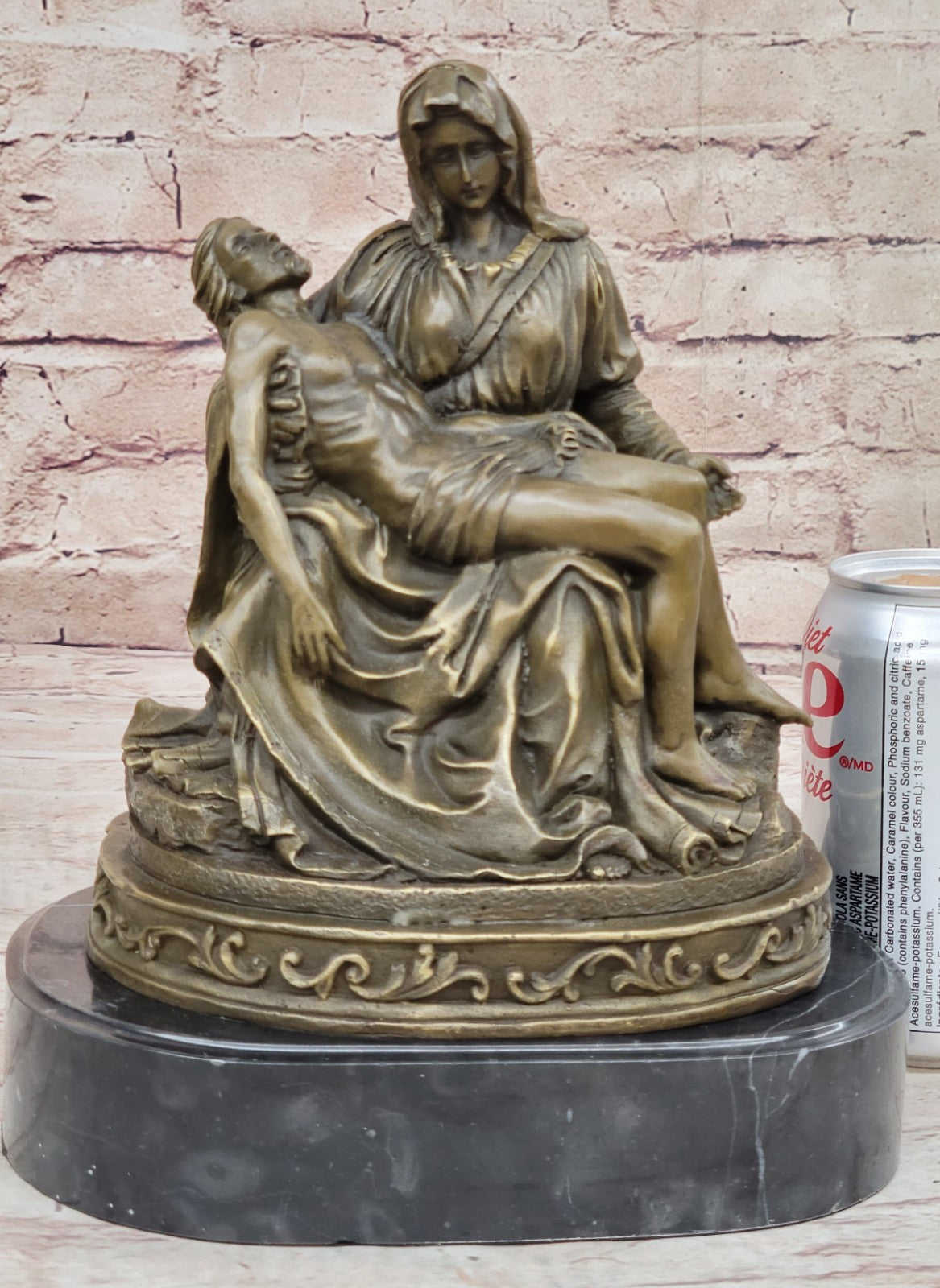 Genuine Bronze Figurine Religious Michelangelo Pieta Jesus Mary Statue Large Sale