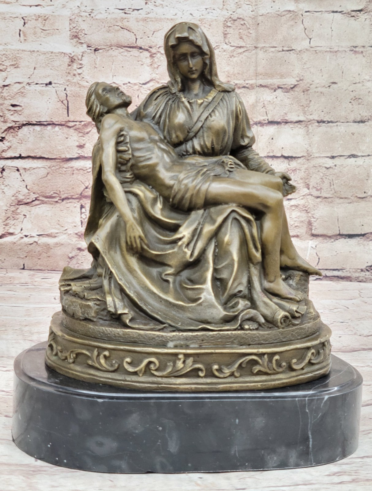 Genuine Bronze Figurine Religious Michelangelo Pieta Jesus Mary Statue Large Sale