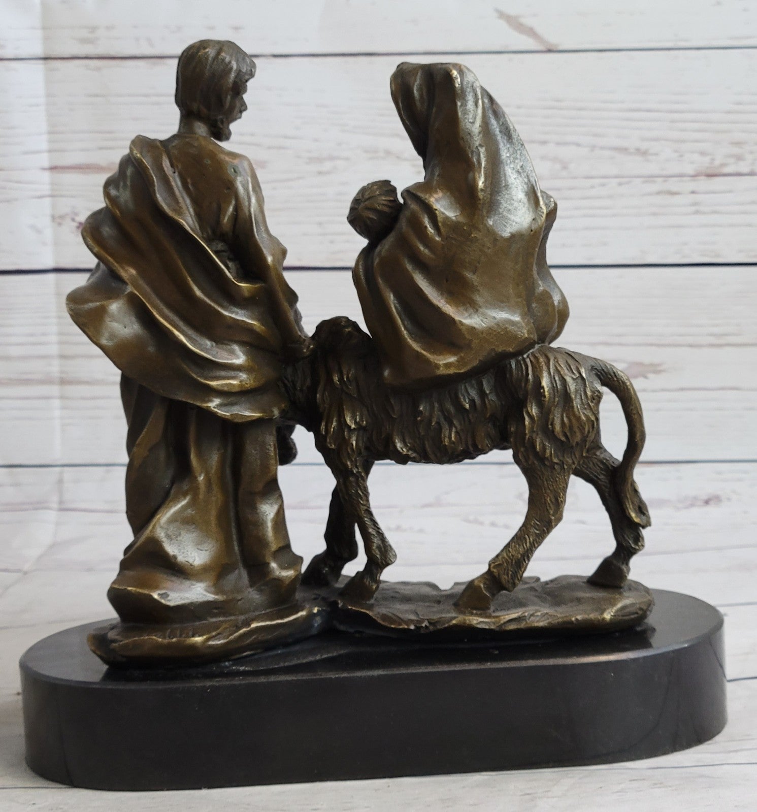 Handcrafted bronze sculpture SALE Ev Biblical Egypt Into Flight Signed Original