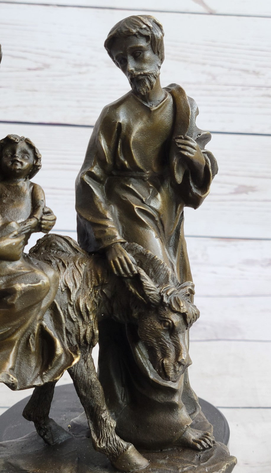 Handcrafted bronze sculpture SALE Ev Biblical Egypt Into Flight Signed Original