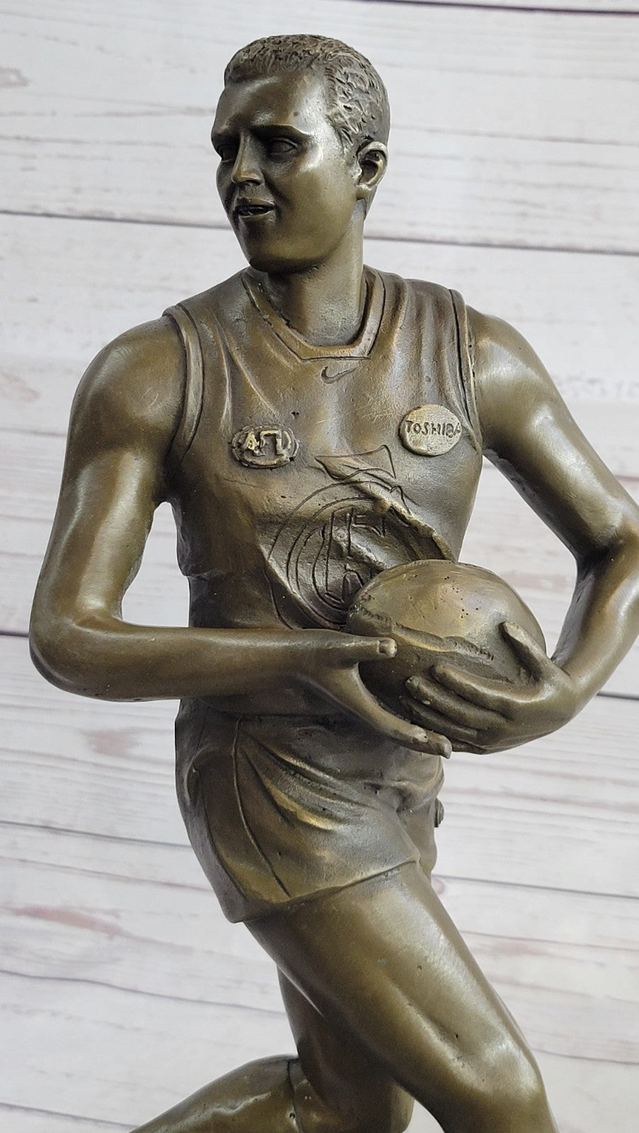 Handcrafted bronze sculpture SALE Marble Player Rugby Rugged Original Cast Hot