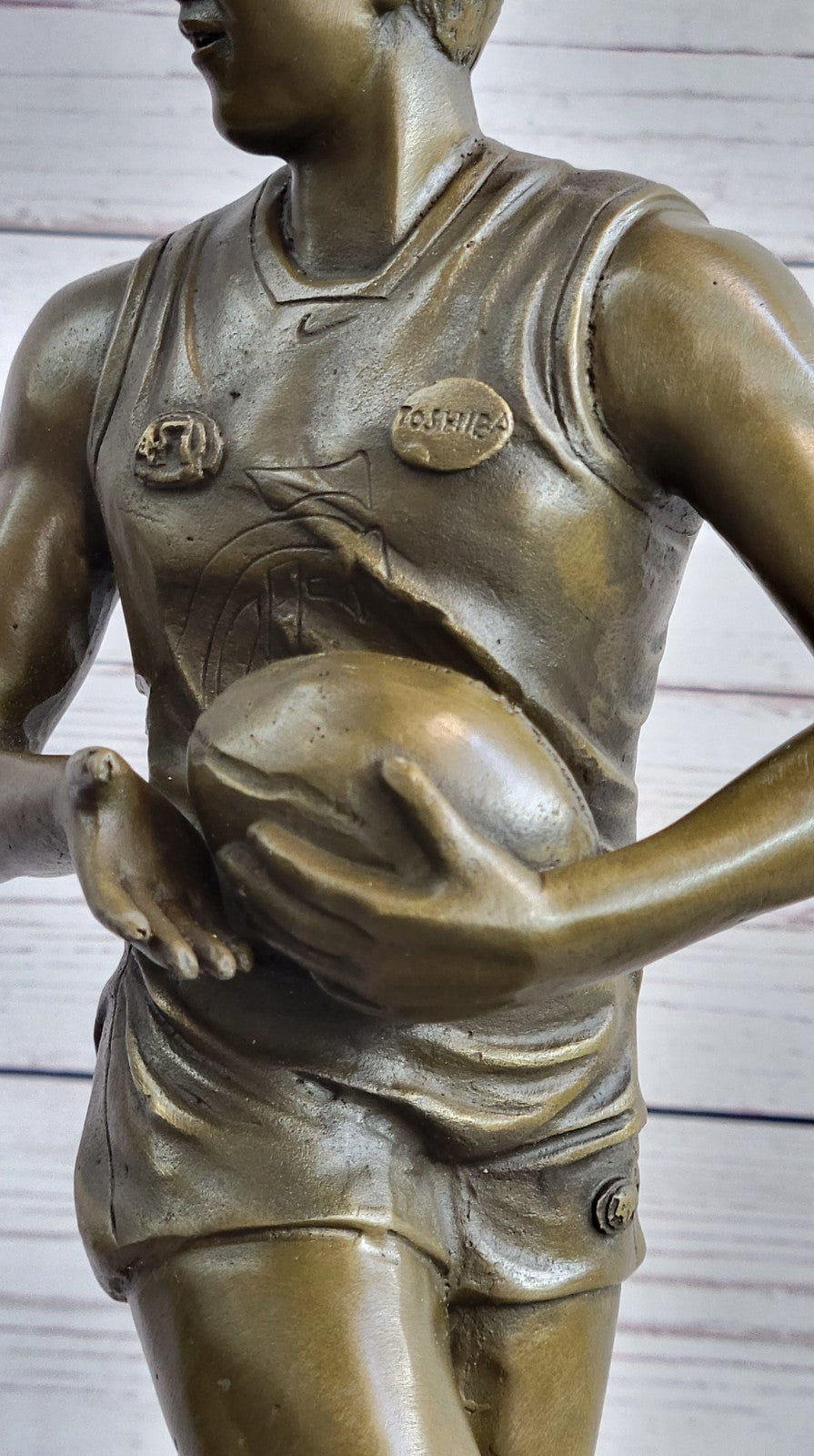 Handcrafted bronze sculpture SALE Marble Player Rugby Rugged Original Cast Hot