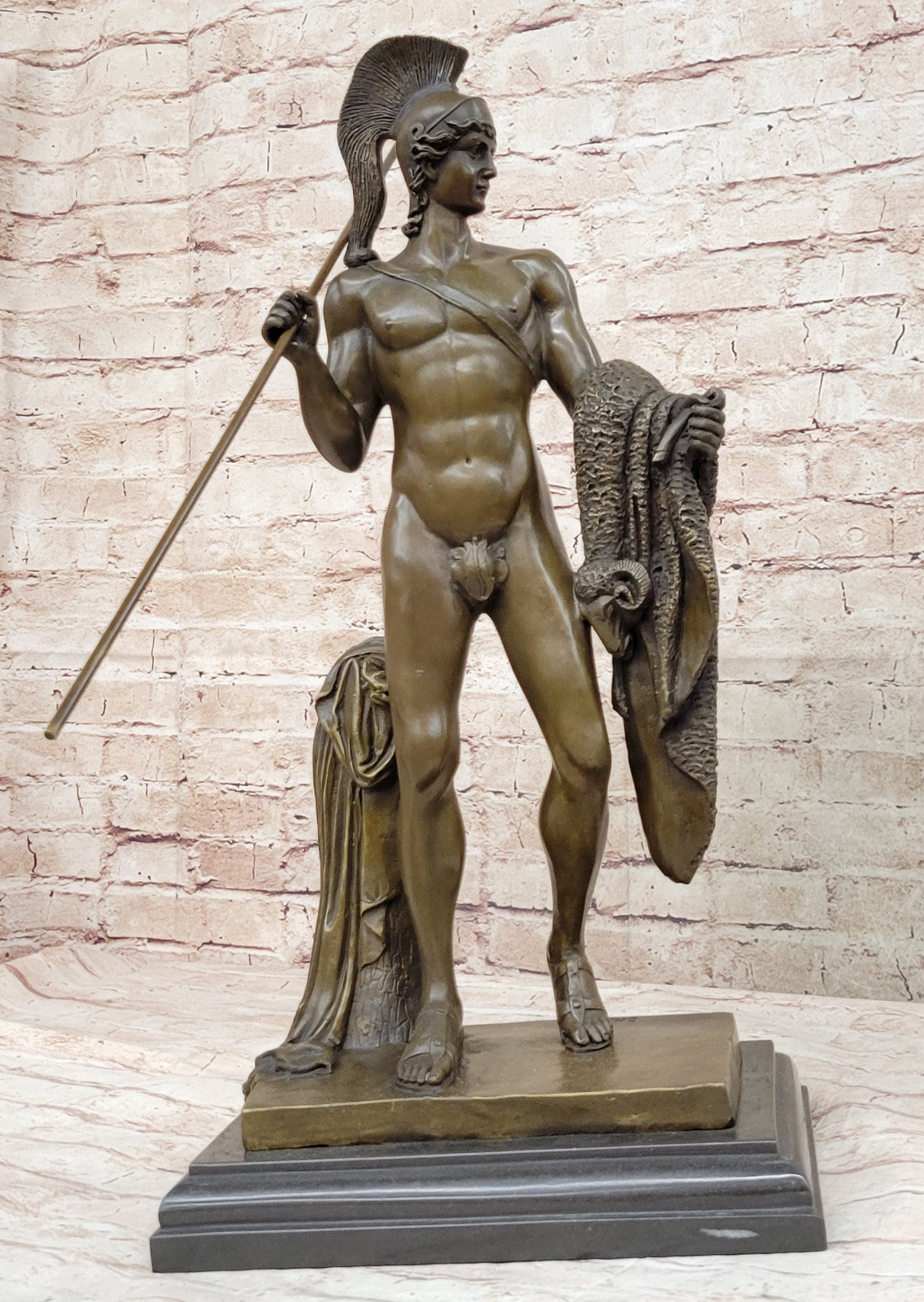Classic Heroic Figure: Jason and the Golden Fleece Bronze Statue - Lost Wax Method