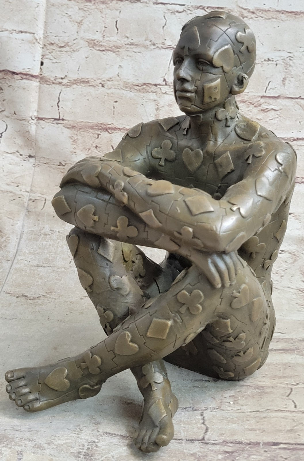 Salvador Dali Nude Sitting Male Bronze Sculpture Figurine Figure Decor