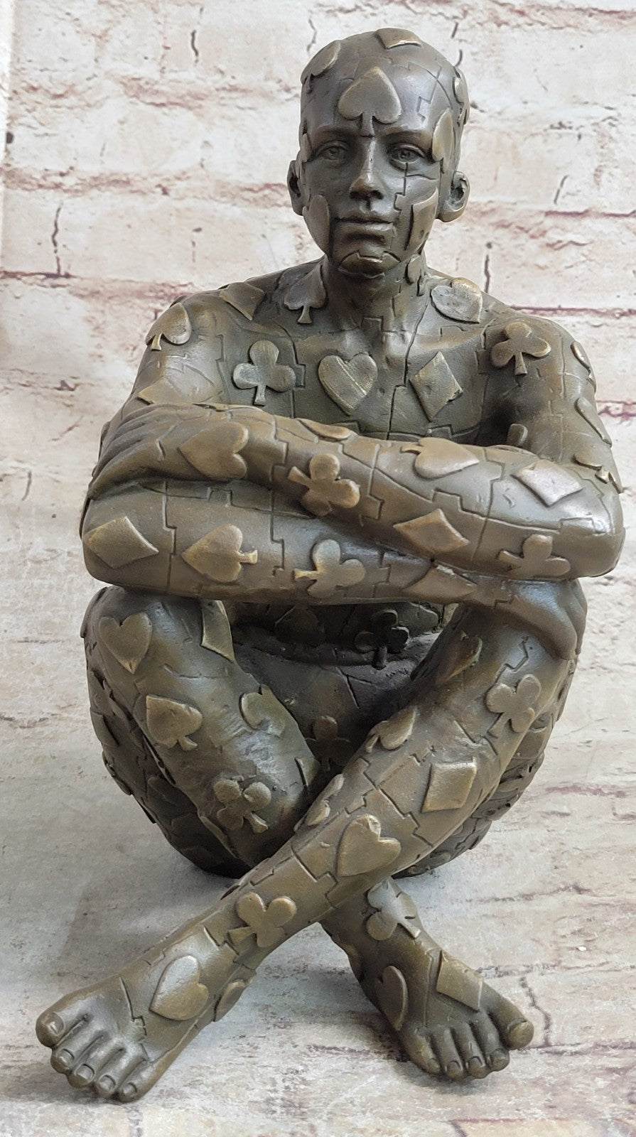 Salvador Dali Nude Sitting Male Bronze Sculpture Figurine Figure Decor