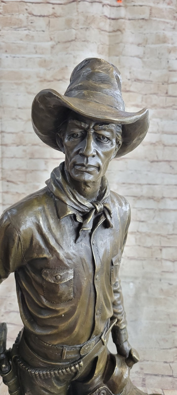 74 LBS Extra Large Cowboy Western Old West Hollywood Memorabilia Bronze