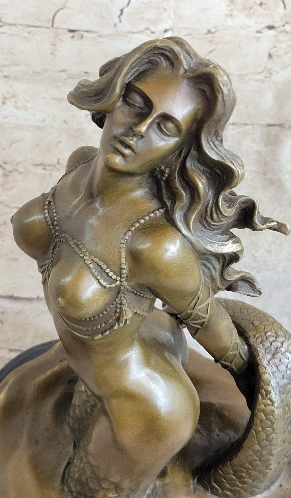 Cool Nauticals Hot Tropical Large Size Figure Head Mermaid Verde Bronze Nude