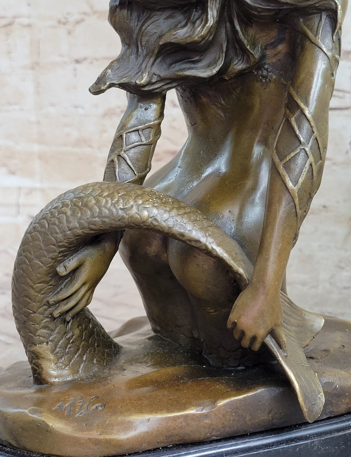 Cool Nauticals Hot Tropical Large Size Figure Head Mermaid Verde Bronze Nude