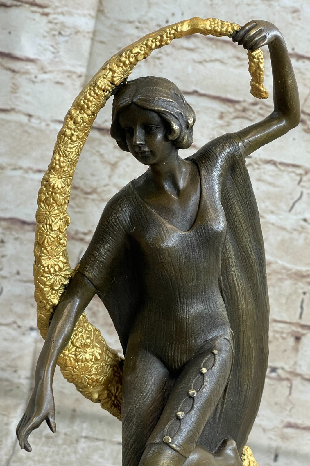 Art Deco Shawl Dancer Bronze Sculpture Marble Statue Figurine Fast Shipping!!