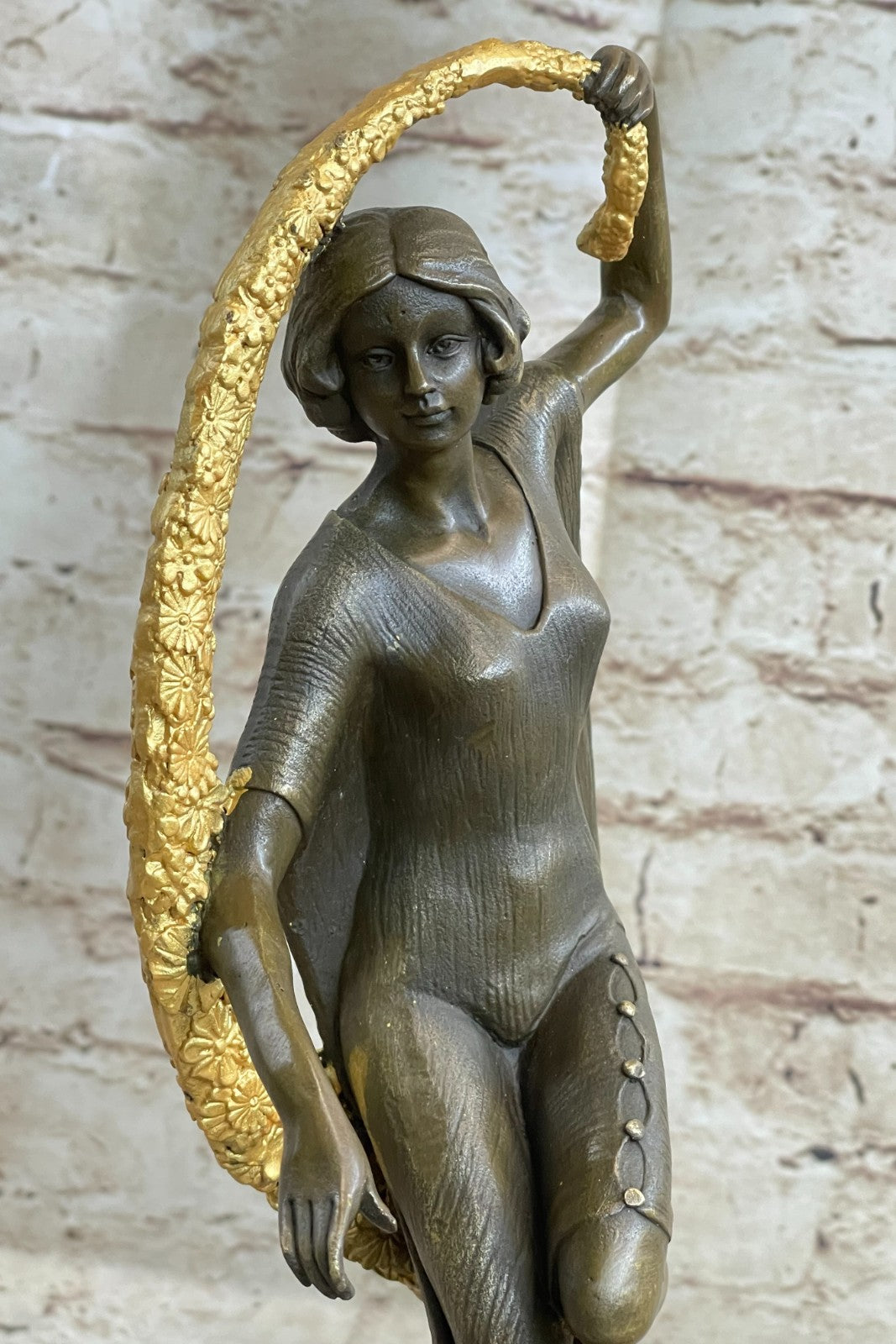 Art Deco Shawl Dancer Bronze Sculpture Marble Statue Figurine Fast Shipping!!