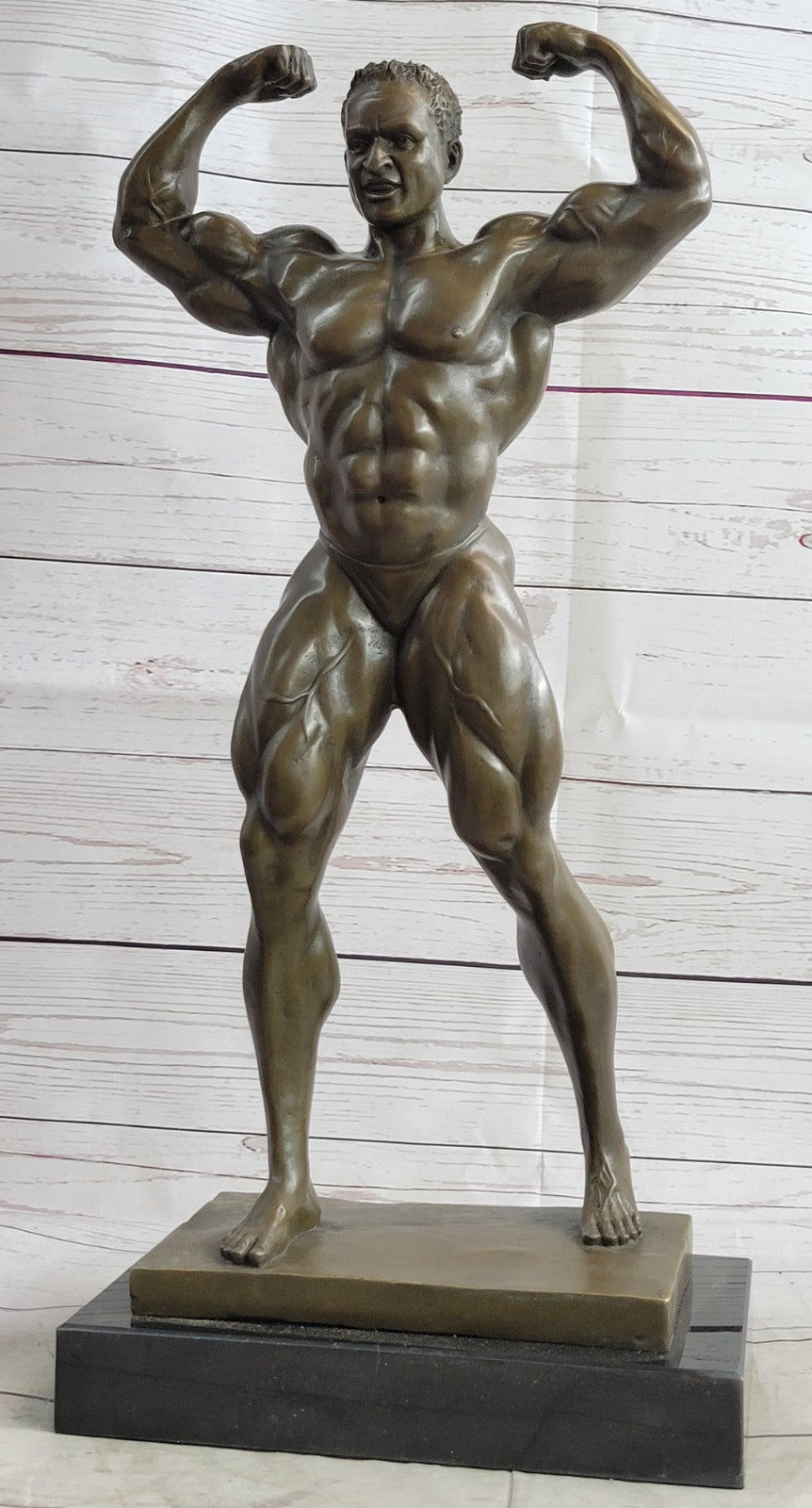 Handcrafted bronze sculpture SALE Decor Home Man Muscle Large Deco Art Original
