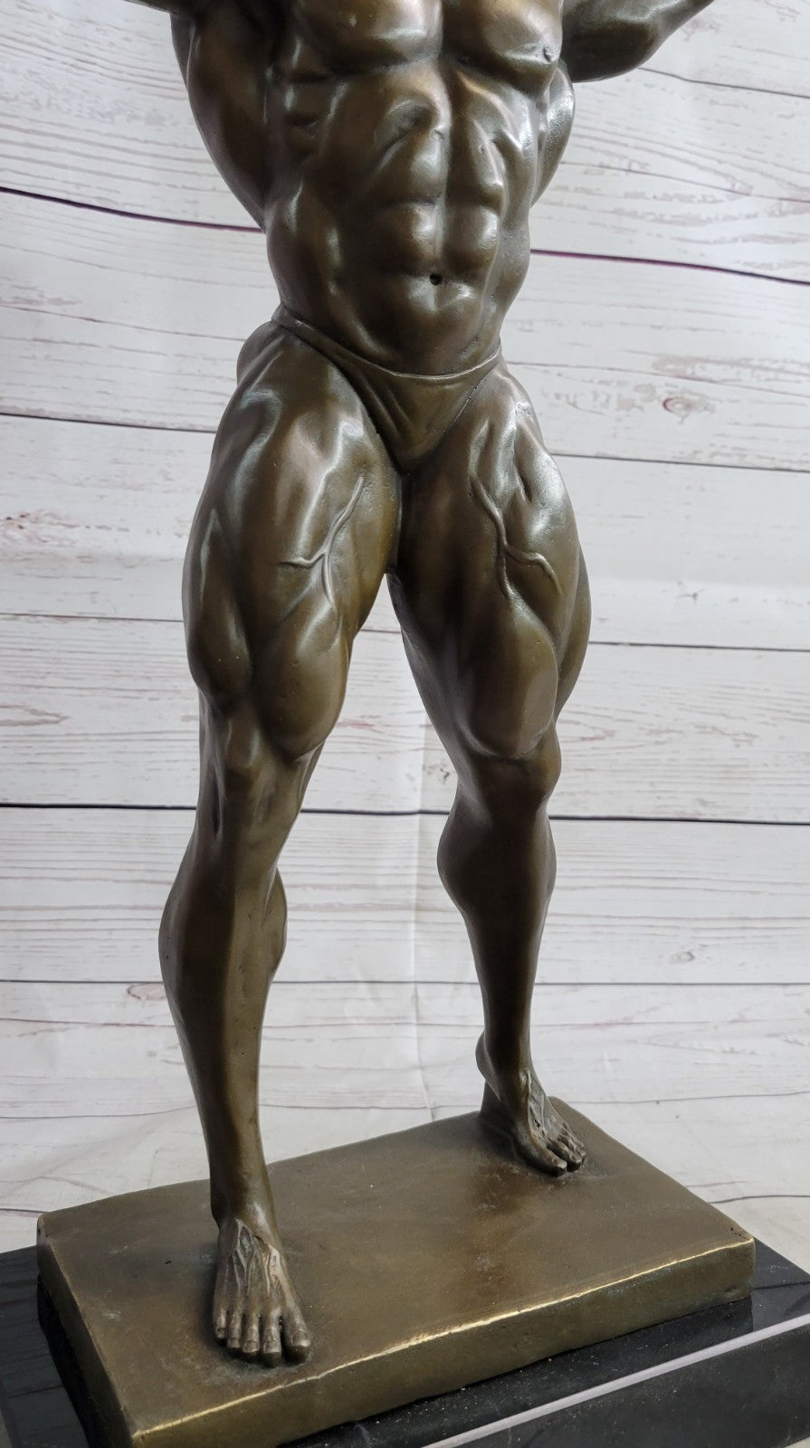 Handcrafted bronze sculpture SALE Decor Home Man Muscle Large Deco Art Original