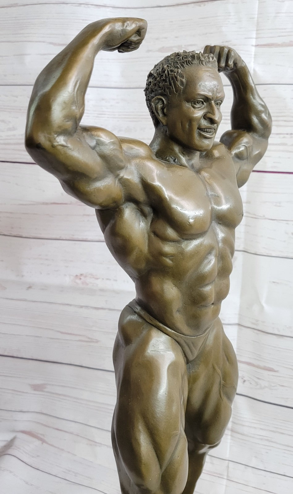 Handcrafted bronze sculpture SALE Decor Home Man Muscle Large Deco Art Original