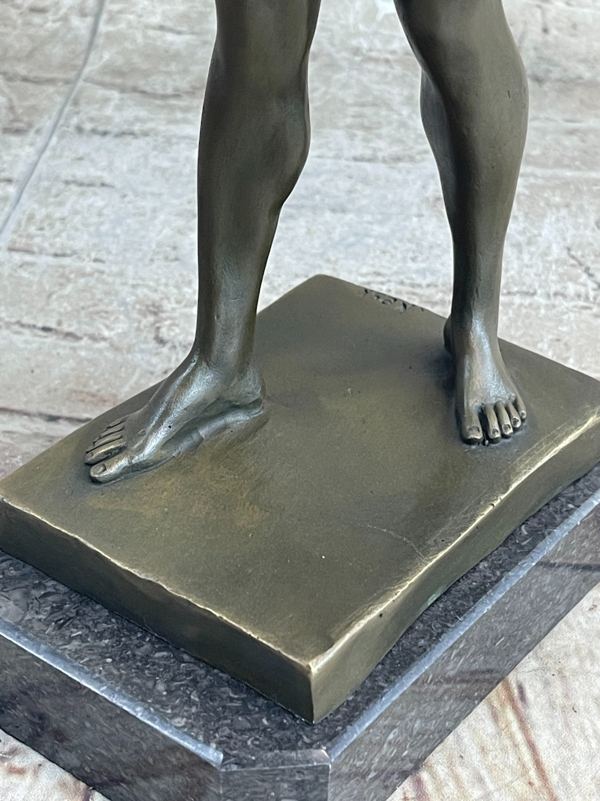 Handcrafted bronze sculpture SALE Bas Marble God Roman Athletic Original Signed