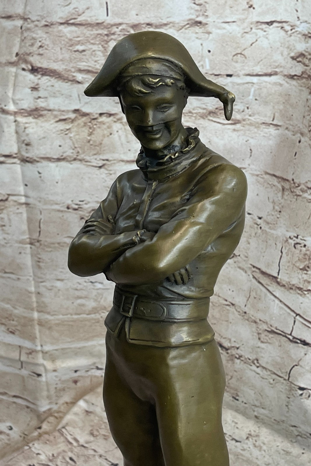 100% Solid Bronze Sculpture Rene De Saint-Marceaux Harlequin Jester Joker Hot Cast