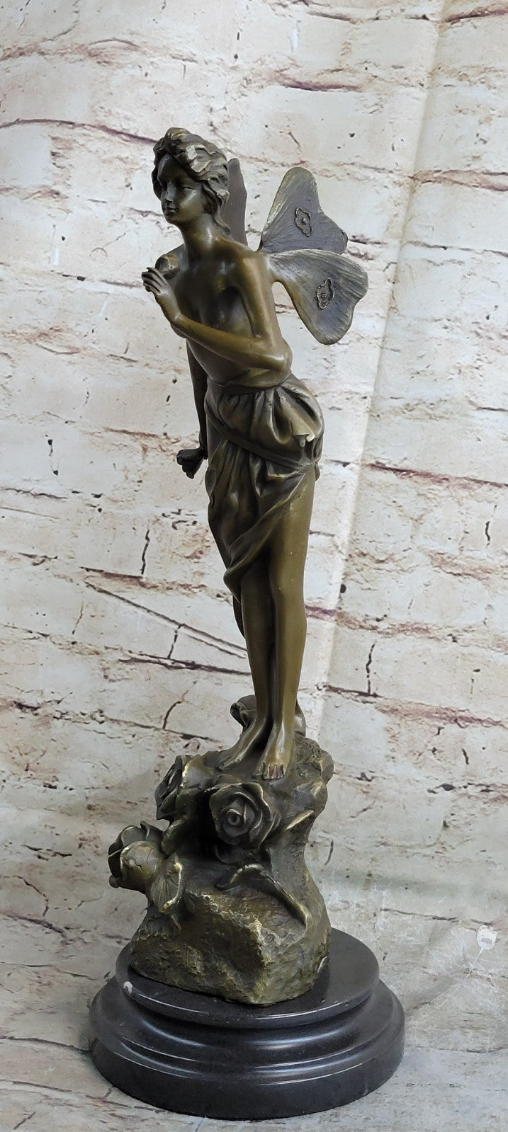 Signed Large Forest Fairy Villlanis Bronze Deco Statue Sculpture Figurine Art Deco