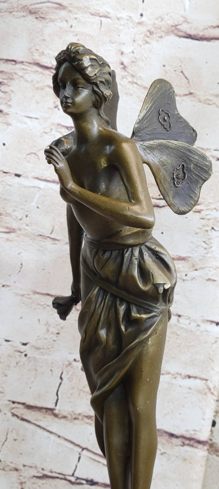 Signed Large Forest Fairy Villlanis Bronze Deco Statue Sculpture Figurine Art Deco