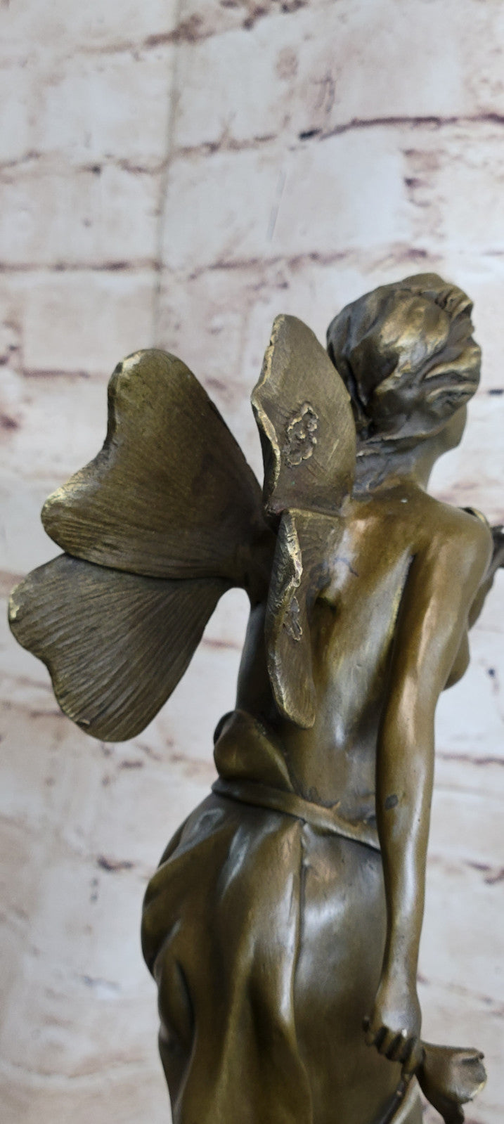 Signed Large Forest Fairy Villlanis Bronze Deco Statue Sculpture Figurine Art Deco