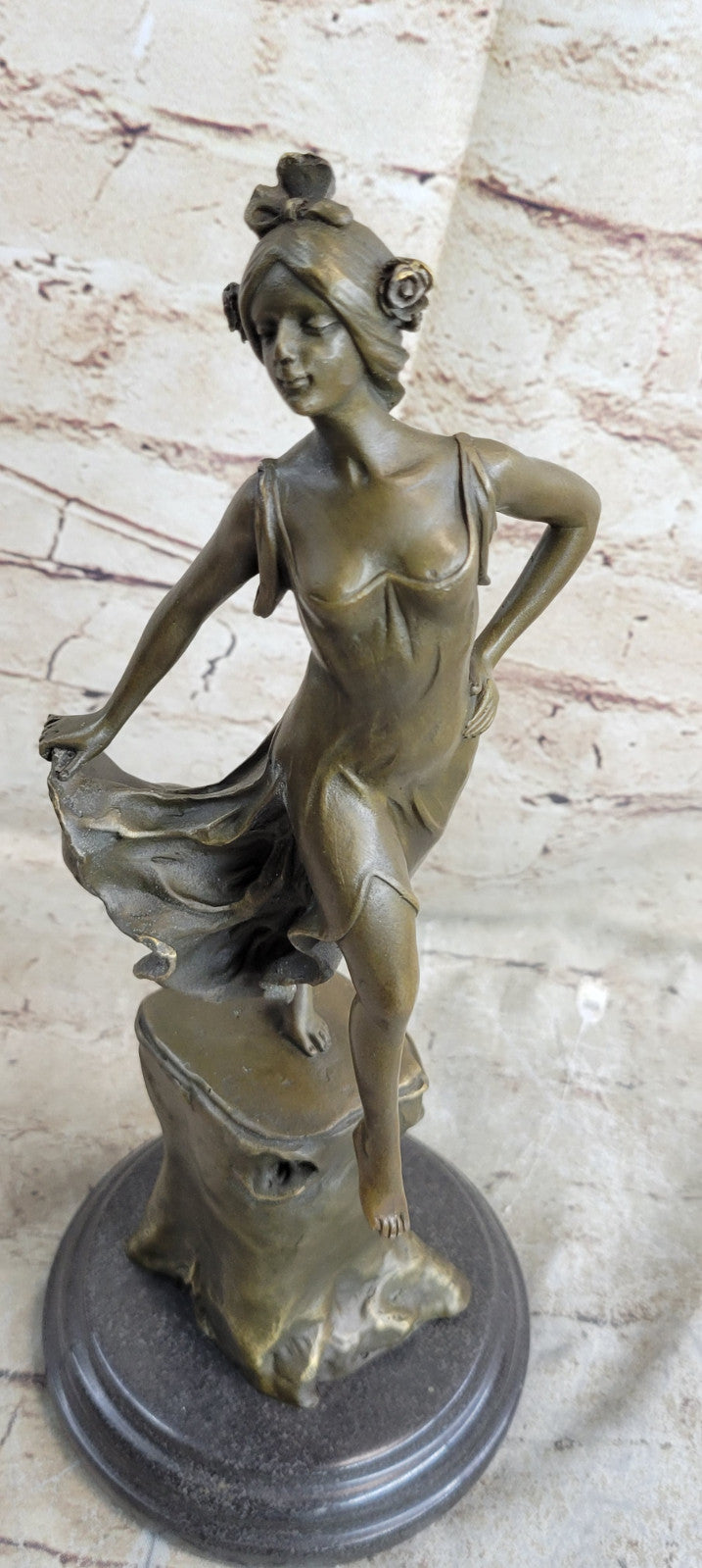 Detailed Collector Collectible Dancer by Vallet Bronze Sculpture Home Deco