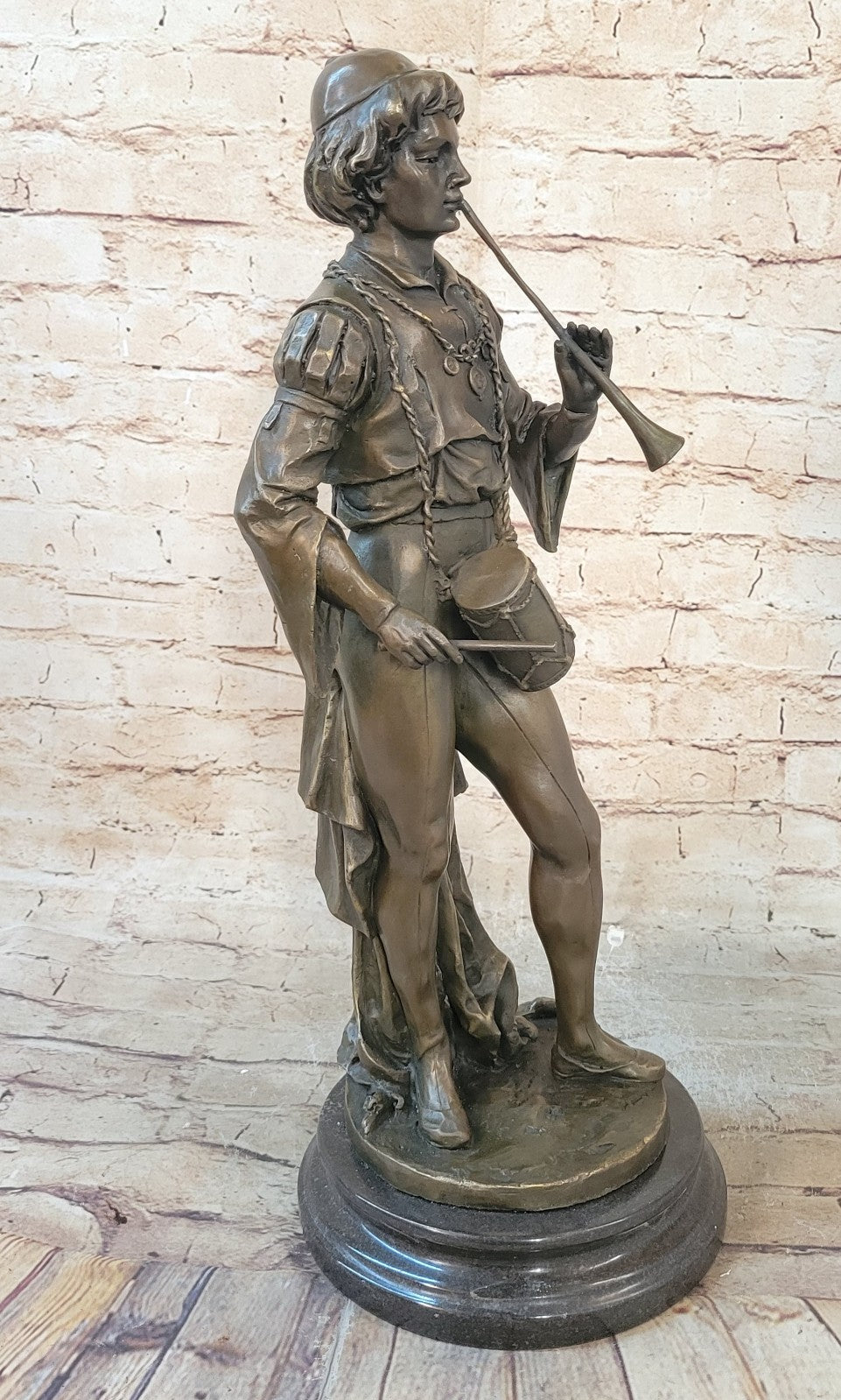 Bronze Military Statue of a Drummer in Napoleon`s Army Hot Cast Sculpture