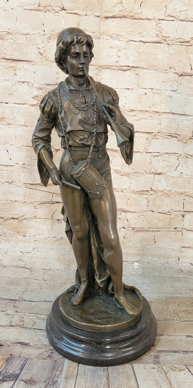 Bronze Military Statue of a Drummer in Napoleon`s Army Hot Cast Sculpture