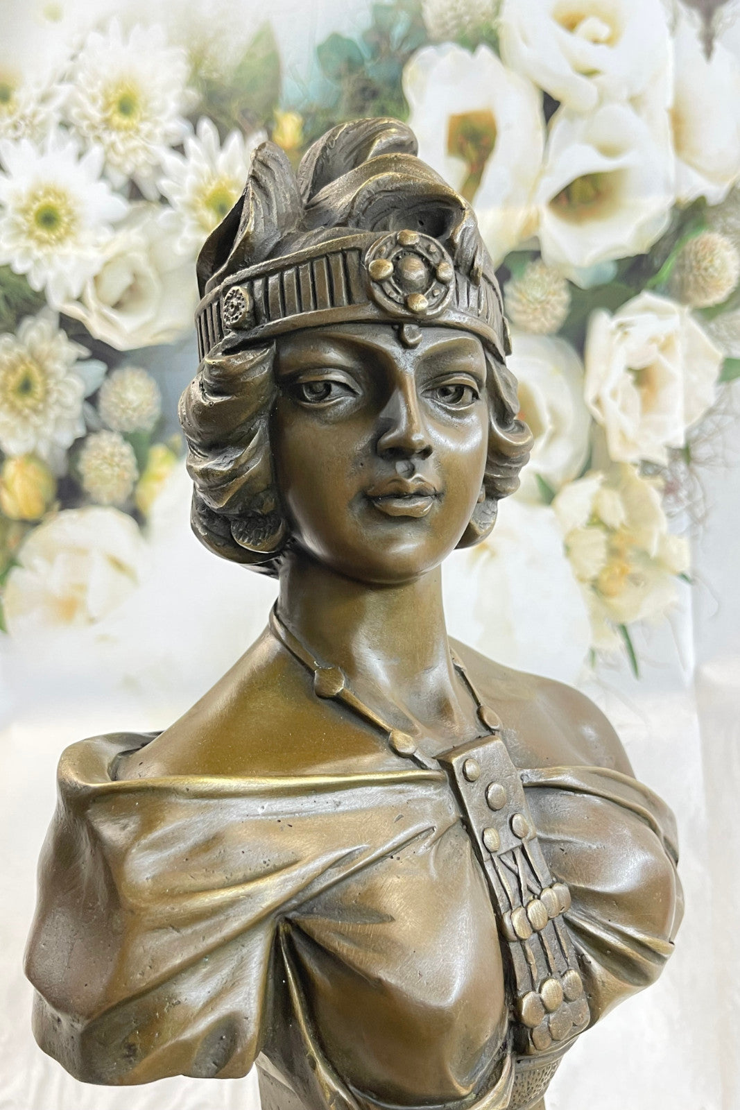 Art Nouveau Deco Style Female Bust By Villanis Bronze Sculpture Collector  Deal